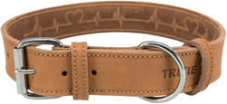 TRIXIE Rustic Heartbeat Obroża psa skórzana ze skóry brązowa 47–55cm/4cm L