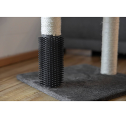 KERBL Rosi Drapak piętrowy legowisko kota ze szczotką brązowy 40x40x48 cm