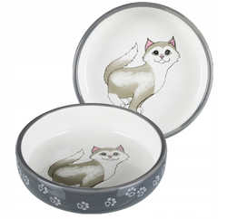 TRIXIE Miska ceramiczna na karmę wodę kota kociąt persa niska płytka 300ml