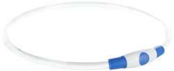 TRIXIE Obroża psa LED świecąca migająca do przycięcia 40 cm S-M niebieska