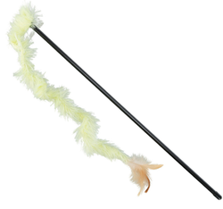 TRIXIE Wędka z pluszowym ogonem prawdziwymi piórkami zabawka kota 48+60 cm