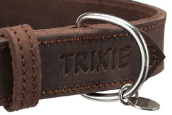 TRIXIE Rustic Obroża psa skórzana z naturalnej skóry brąz 37–44cm/2,5cm M