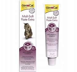 GimCat MALT SOFT EXTRA Pasta odkłaczająca na kule włosowe jelita kota 20g