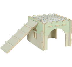 ZOLUX Cosy drewniany piętrowy domek królika świnki gryzoni +legowisko 25cm