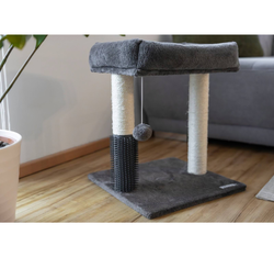 KERBL Rosi Drapak piętrowy legowisko kota ze szczotką brązowy 40x40x48 cm