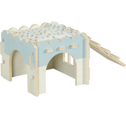 ZOLUX Cosy drewniany piętrowy domek królika świnki gryzoni +legowisko 62cm