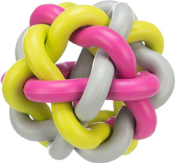 TRIXIE Piłka kauczukowa pleciona zabawka dla psa czyści zęby 10cm