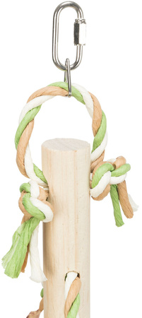 TRIXIE Zabawka dla ptaków papugi drewniana huśtawka z koralikami 36cm