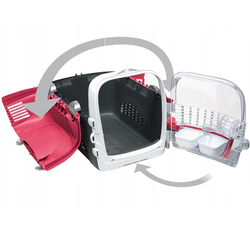 CATIT CABRIO transporter psa kota otwierany z góry do 11kg 51cm wiśniowy
