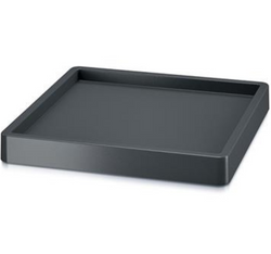 PROSPERPLAST Podstawka pod doniczkę na kółkach kwadratowa czarna 36,6 cm