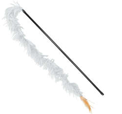 TRIXIE Wędka z pluszowym ogonem prawdziwymi piórkami zabawka kota 48+60 cm