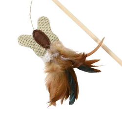 TRIXIE Wędka motyl z juty z prawdziwymi piórami kocimiętką zabawka kota 120