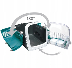 CATIT CABRIO transporter psa kota otwierany z góry do 11kg 51cm turkusowy