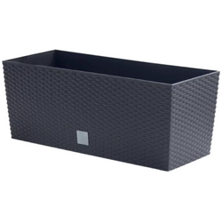 PROSPERPLAST Doniczka rattanowa z nawodnieniem czarna mrozoodporna 51,4 cm