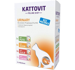 KATTOVIT MULTIPAK URINARY mokra karma kota układ moczowy MIX smaków 12 szt.