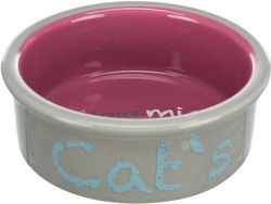 TRIXIE Miski ceramiczne na stojaku dla kota miska na wodę karmę 2 x 0,3L