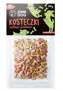 JOHN DOG ciastka kostki wołowina drób przysmak treserki smakołyk psa 300g