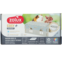 ZOLUX Cosy drewniany piętrowy domek królika świnki gryzoni +legowisko 40cm