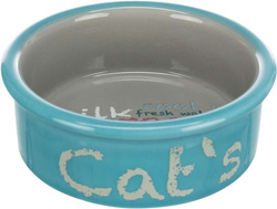 TRIXIE Miski ceramiczne na stojaku dla kota miska na wodę karmę 2 x 0,3L