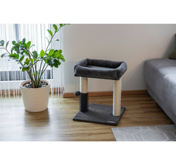 KERBL Rosi Drapak piętrowy legowisko kota ze szczotką brązowy 40x40x48 cm