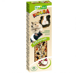 NESTOR Kolba kokosowa kokos przysmak królika kawii chomika gryzoni 2 szt.