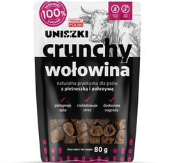 UNISZKI Crunchy WOŁOWINA Pietruszka Pokrzywa SOFT miękki przysmak psa 80g