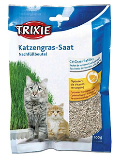 TRIXIE trawa dla kota soczysta trawka odkłaczająca na kule włosowe 100g