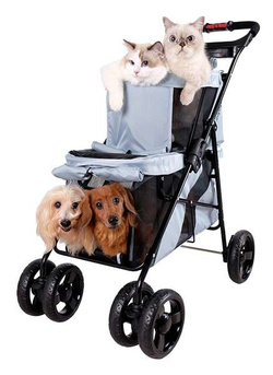 IBIYAYA Double Pet Bus wózek piętrowy dwuosobowy transporter psa kota 21kg