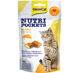 GimCat NUTRI POCKETS ciastka nadziewane przysmak kota z SEREM TAURYNĄ 60g