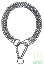 TRIXIE Obroża zaciskowa metalowa chromowana dławik dla psa 3 rzędy 60cm