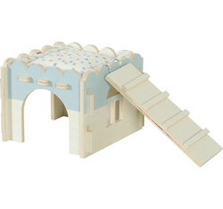 ZOLUX Cosy drewniany piętrowy domek królika świnki gryzoni +legowisko 62cm