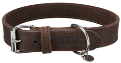 TRIXIE Rustic Obroża psa skórzana z naturalnej skóry brązowa 48–56cm/3cm L