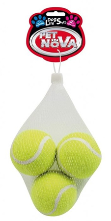 PET NOVA Piłka tenisowa zabawka dla psa 3 szt. pływająca piszcząca 6 cm