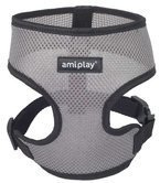 AMIPLAY Szelki dla psa chihuahua yorka bezuciskowe przewiewne XS szare