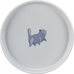 TRIXIE Miska ceramiczna kota kociąt miotu małych kotów niska płytka 0,6 L