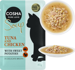 COSMA Soup Zupa różne smaki przysmak kota mokra karma MIX BOX I 12 szt x40g