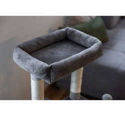 KERBL Drapak piętrowy legowisko budka domek kota czarny szary 76x42x34cm