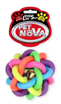 PET NOVA Piłka kauczukowa pleciona zabawka dla psa czyści zęby 10cm