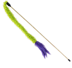 KERBL Wędka z kosmatym ogonem kolorowa zabawka dla kota 90 cm