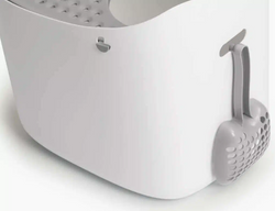 PIXI BOX kuweta toaleta dla kota wysoka z wejściem od góry z pokrywą biała 