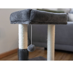 KERBL Rosi Drapak piętrowy legowisko kota ze szczotką brązowy 40x40x48 cm