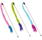 KERBL Wędka z kosmatym ogonem kolorowa zabawka dla kota 90 cm