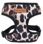 AMIPLAY Szelki oddychające dla psa maltańczyka yorka Safari panterka S