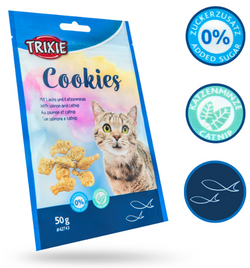 TRIXIE Cookies chrupiące ciastka Łosoś Kocimiętka ciasteczka przysmak kota
