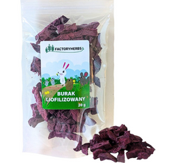 FACTORYHERBS Burak liofilizowany czerwony przysmak królika gryzoni 20g
