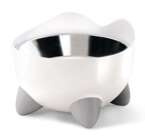 PIXI Wysoka miska na stojaku dla kota biała 0,2 L + miska metalowa 0,2 L