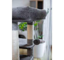 KERBL Drapak piętrowy legowisko budka domek kota czarny szary 76x42x34cm