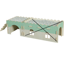 ZOLUX Cosy drewniany piętrowy domek królika świnki gryzoni +legowisko 25cm