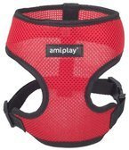 AMIPLAY Szelki dla psa maltańczyka yorka bezuciskowe przewiewne S czerwone