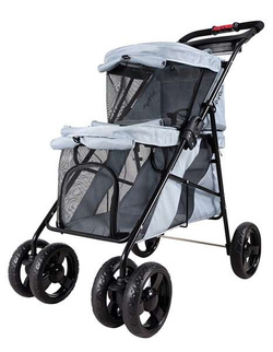 IBIYAYA Double Pet Bus wózek piętrowy dwuosobowy transporter psa kota 21kg